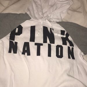 PINK nation cropped hoodie